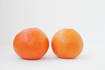 Citrus fruits grapefruit isolated on white background. Healthy eating dieting food.