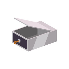 safe deposit strongbox key empty vector icon illustration