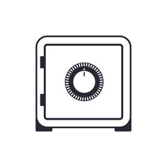 strongbox safe combination lock vector icon illustration