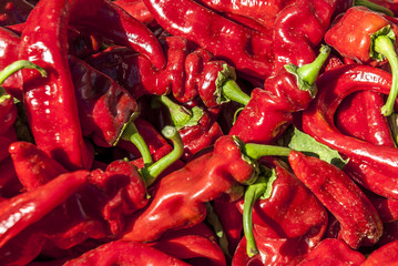 background of red peppers