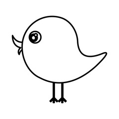 beautiful cartoon bird with big ayes, vector illustration