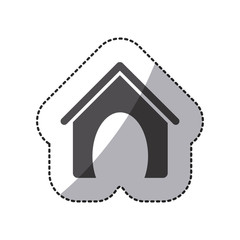 sticker home cute domestic dog , vector illustration