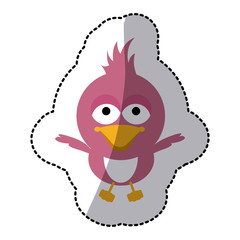 beautiful cartoon bird with big ayes, vector illustration