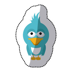 beautiful cartoon bird with big ayes, vector illustration
