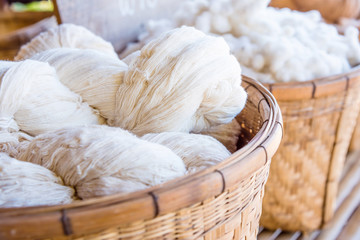Handmade yarn from the cotton flower