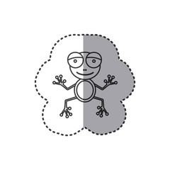 sticker frog animal head expression, vector illustration