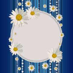 Round frame with daisies