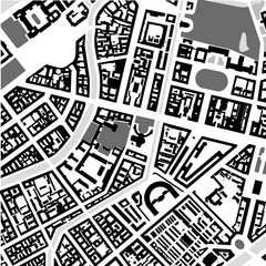 Vector map of the center of Saint Petersburg black and white