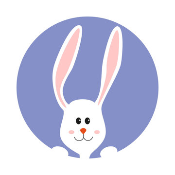Cute bunny. Design for Easter. Vector illustration.