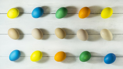 Easter background with colorfull eggs