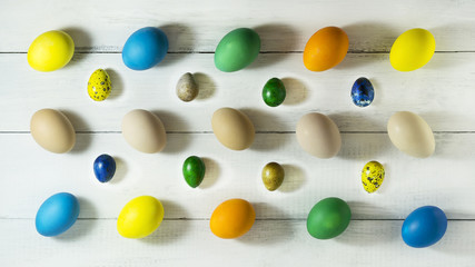 Easter background with colorfull eggs