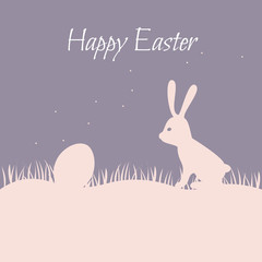 Easter background with bunny and egg. Design for Easter. Vector illustration.