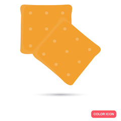 Cracker cookies color flat icon for web and mobile design