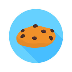 Chocolate cookie color flat icon for web and mobile design