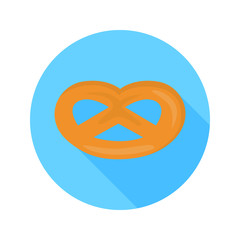 Pretzel color flat icon for web and mobile design