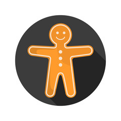 Obraz premium Gingerbread man color flat icon for web and mobile design