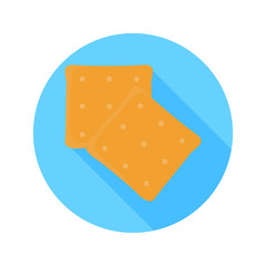 Cracker cookies color flat icon for web and mobile design