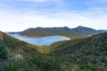 Aerial view on beautiful lagoon and beach