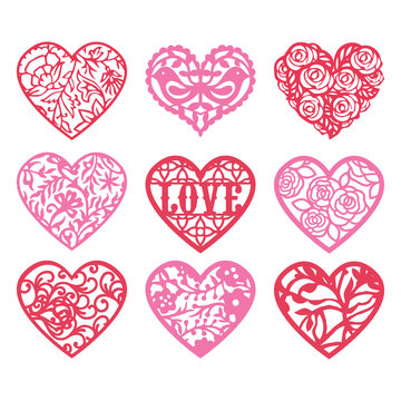 Love Heart Fretwork Lace Frame Set