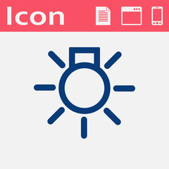 Electrical light with rays simple vector hmi dashboard flat icon