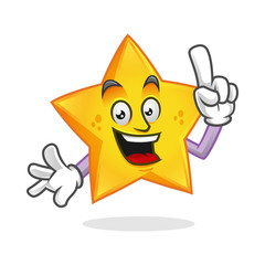 Smart star mascot, clever star character, star cartoon vector 
