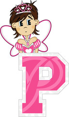 P is for Princess Alphabet Learning Illustration