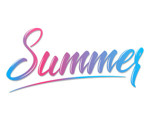 Summer lettering. Calligraphic summer lettering design for card, poster, blog etc.