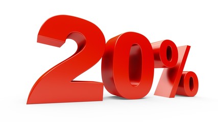 3D rendering shiny red discount 20 percent