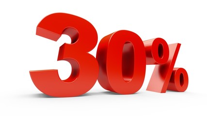 3D rendering shiny red discount 30 percent