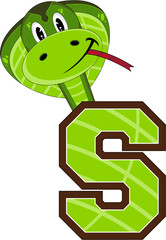 S is for Snake Alphabet Learning Illustration