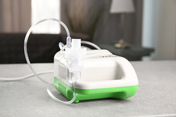 Compressor nebulizer on table