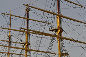 Mâts d'un bâteau, Copenhague, Danemark