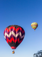 Two Hot Air Balloons Rising in the Morning Air