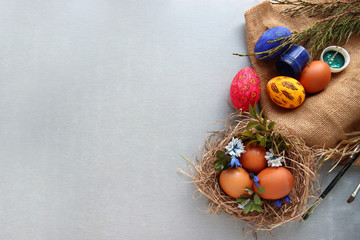 Easter composition.easter eggs