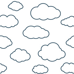 Clouds Seamless Pattern Background