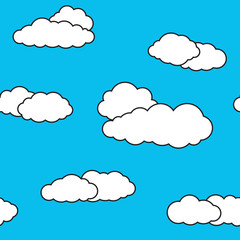 Clouds Seamless Pattern Background