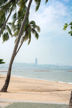 City beach of Pattaya in Thailand