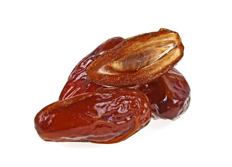 Dried dates isolated on white background