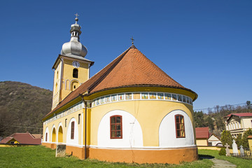 Naklejka premium Church in Sadu village, Sibiu, Romania