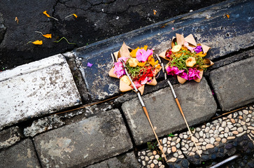 Prayer offerings in Bali