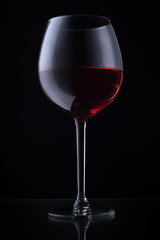 glass on black background with outline