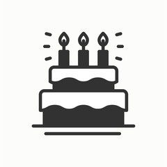 Birthday cake, pie with candles icon. Happy birthday. Party celebration birthday holidays event carnival festive. Line party element icon. Vector linear design. Illustration. Symbols. Congratulation.