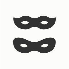 Traditional venetian festive carnival icon. Party celebration masquerade birthday holidays event. Thin line party basic element icon. Vector simple linear design. Illustration. Symbols black pictogram