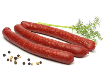 salami isolated on white background