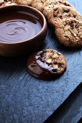 Melting chocolate / melted chocolate/ chocolate swirl and cookie