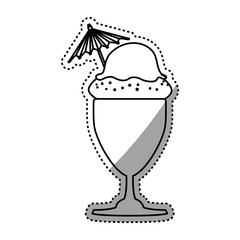 ice cream glass dessert vector icon illustration