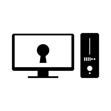 pc computer lock security privacy vector icon illustration