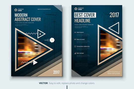 Corporate business annual report cover, brochure or flyer design. Leaflet presentation. Catalog with Abstract geometric background. Modern publication poster magazine, layout, template. A4 size