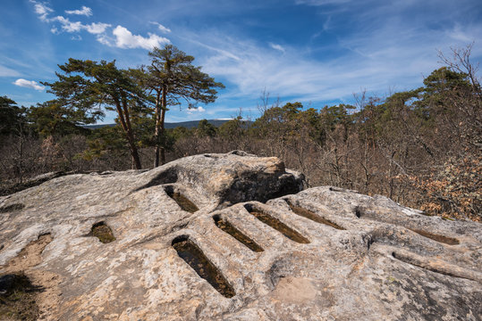 Cuyacabras medieval nineth century necropolis in Burgos, Castilla y leon, Spain.