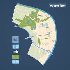 map elements example district in vector